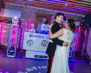 The first dance with party DJ Cornwall at Knightor Winery.