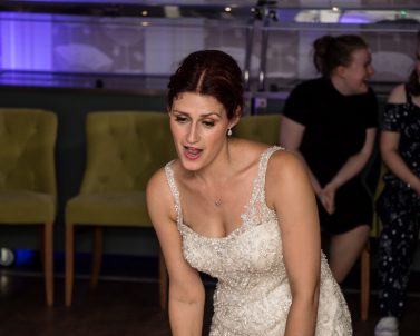 Our bride Sam enjoying the dance floor with her son with Wedding DJ Cornwall.