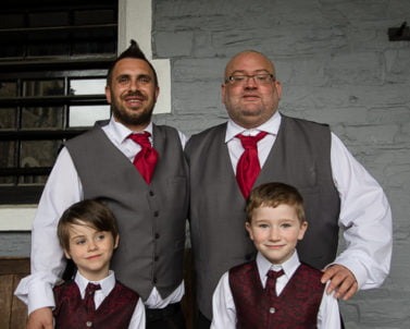 The boys group pic together with wedding Dj Cornwall at Bodmin Jail.