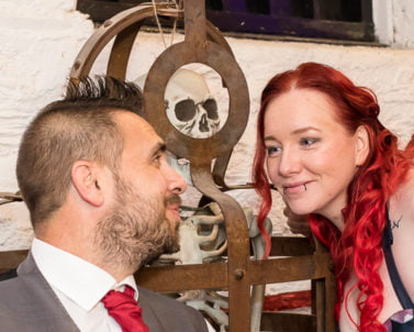 Greg & Gemma Wedding Day Sun 4th Nov 2018 Bodmin Jail with Wedding DJ Cornwall proving both photography and audio and lighting.